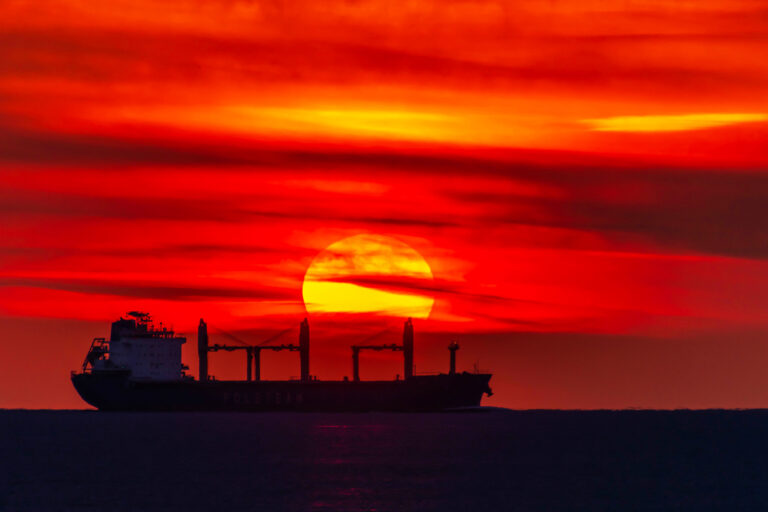 A shop on the St. Lawrence at sunset