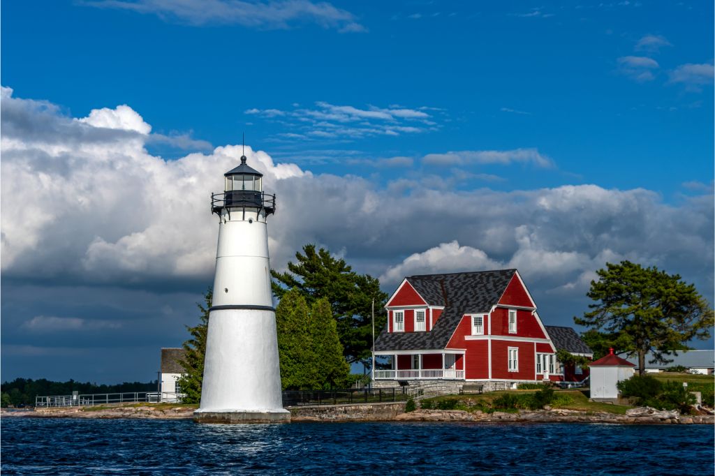 Rock Island Lighthouse on the St. Lawrence River